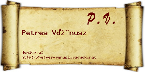 Petres Vénusz névjegykártya