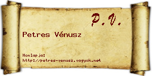 Petres Vénusz névjegykártya