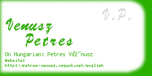 venusz petres business card
